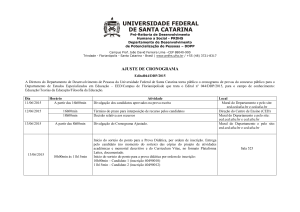 Ajuste do cronograma - Departamento de Estudos Especializados