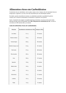 Alimentos ricos em carboidratos complexos