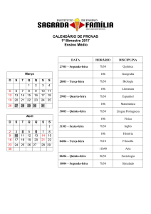 calendário de avaliações do 1º bimestre: ensino médio