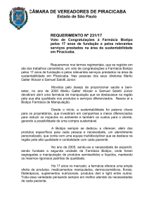 requerimento nº 231/17 - Câmara de Vereadores de Piracicaba