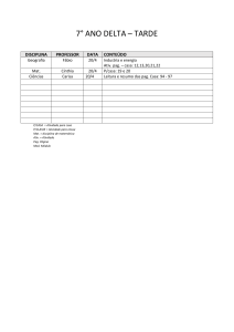 7° ANO DELTA – TARDE DISCIPLINA PROFESSOR DATA