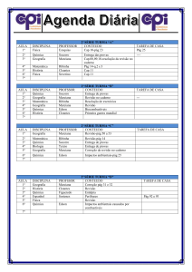 uY` Agenda Diária 2ª SÉRIE TURMA “A” AULA DISCIPLINA