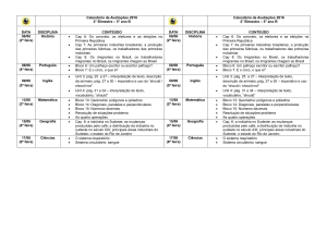 Calendário de Avaliações 2016 2° Bimestre – 5° ano B Calendário