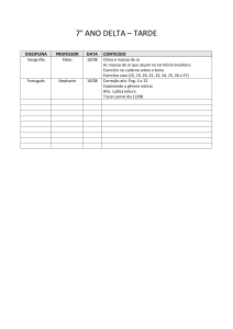 7° ANO DELTA – TARDE DISCIPLINA PROFESSOR DATA