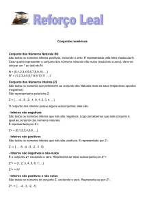 Matemática – Aula 01 ENEM -Conjuntos numéricos