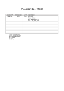 8° ANO DELTA – TARDE DISCIPLINA PROFESSOR DATA