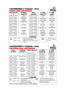 CALENDARIO 1 Unidade – Extensao