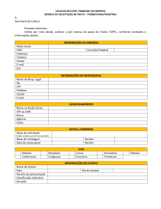 Formulário para solicitação do teatro para Palestras e Formaturas