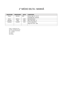 2° MÉDIO DELTA– MANHÃ DISCIPLINA PROFESSOR DATA