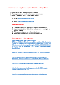 Orientações para pesquisa sobre Usina Hidrelétrica de Itaipu