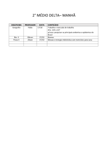 2° MÉDIO DELTA– MANHÃ DISCIPLINA PROFESSOR DATA