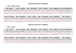 GABARITOS SIMULADO 3º BIMESTRE 6º ANO – MANHÃ/ TARDE