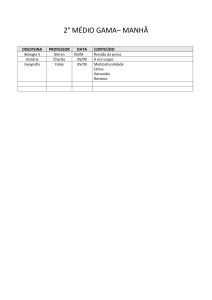 2° MÉDIO GAMA– MANHÃ DISCIPLINA PROFESSOR DATA