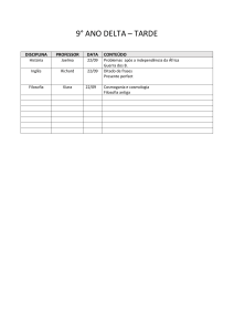 9° ANO DELTA – TARDE DISCIPLINA PROFESSOR DATA