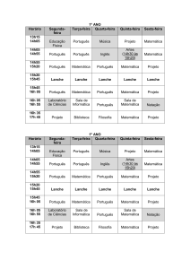 1º ANO Horário Segunda-feira Terça-feira Quarta-feira Quinta