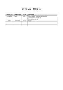 6° GAMA – MANHÃ DISCIPLINA PROFESSOR DATA CONTEÚDO