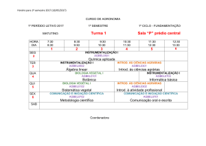 Horário de disciplinas obrigatórias 2017.1