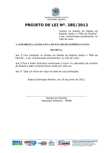 projeto de lei nº. 285/2012 - Assembleia Legislativa do Estado do