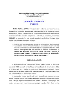 indicação legislativa nº 25/2014. - Câmara Municipal de Vereadores