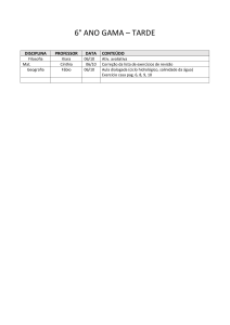 6° ANO GAMA – TARDE DISCIPLINA PROFESSOR DATA