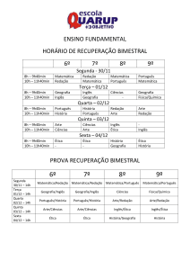 ENSINO FUNDAMENTAL HORÁRIO DE RECUPERAÇÃO