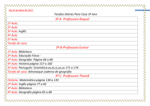 Dia 22 de Maio de 2017. Tarefas Diárias Para Casa 3º Ano 3º A