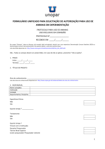 Formulários Unificados de Solicitação de Autorização para Uso de