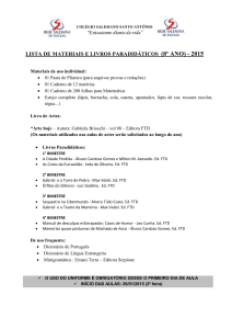 lista de materiais e livros paradidáticos (8º ano) - 2015