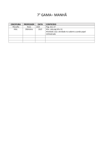 7° GAMA– MANHÃ DISCIPLINA PROFESSOR DATA CONTEÚDO