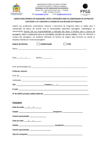Documento para solicitação de hospedagem/alimentação