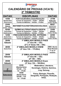 7h30m - 10h30m Turmas do Matutino - 14h30m