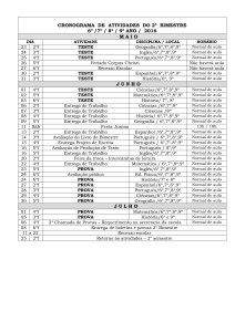 CRONOGRAMA DE ATIVIDADES DO 2º BIMESTRE 6º /7º / 8º / 9º