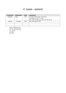 6° GAMA – MANHÃ DISCIPLINA PROFESSOR DATA CONTEÚDO