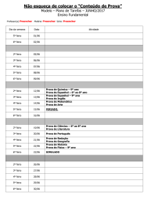 Planilha para Plano de Tarefas - Ens. Fund. II