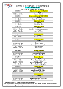 HORÁRIO DE RECUPERAÇÃO – 1º TRIMESTRE / 2015 2º ANO