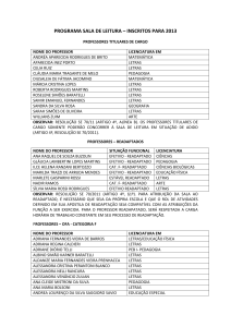 programa sala de leitura – inscritos para 2013