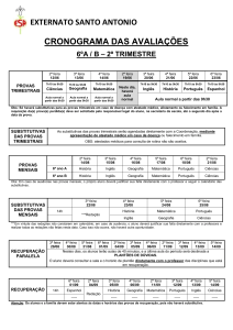 externato santo antonio cronograma das avaliações 6ºa / b – 2º