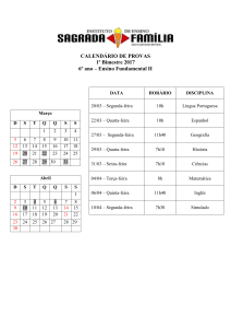 calendário de avaliações do 1º bimestre: fundamental ii