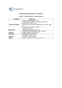 Conteúdo Avaliações Bimestrais – 2º Bimestre Disciplinas