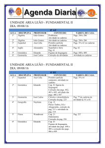 Agenda diaria 8º AT e 8° BT