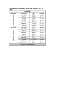 cronograma de avaliações 8º anos