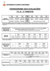 externato santo antonio cronograma das avaliações 7ºa / b – 2º
