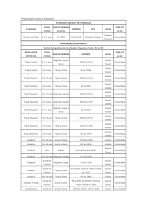 Programação sujeita a alterações