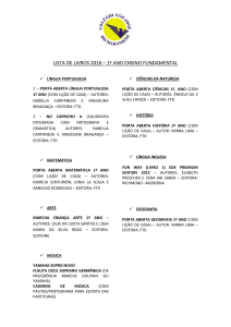 lista de livros 2016 – 1º ano ensino fundamental