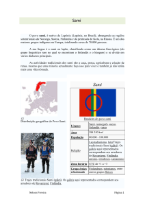 Distribuição geográfica do Povo Sami.