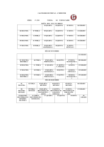 CALENDÁRIO DE PROVAS – 4º BIMESTRE SÉRIE: 4° ANO