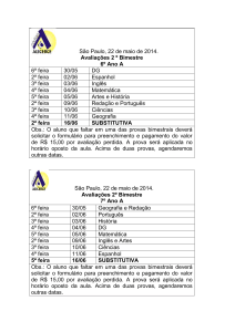 Avaliações 2 º Bimestre 6º Ano A