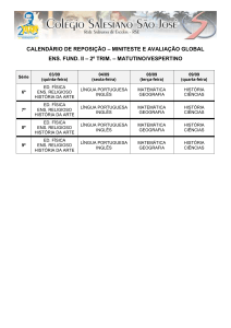 calendário de reposição – miniteste e avaliação global ens. fund. ii
