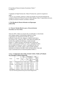 O Caminho do Desenvolvimento Econômico Chinês