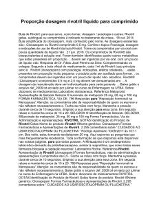 Proporção dosagem rivotril liquido para comprimido